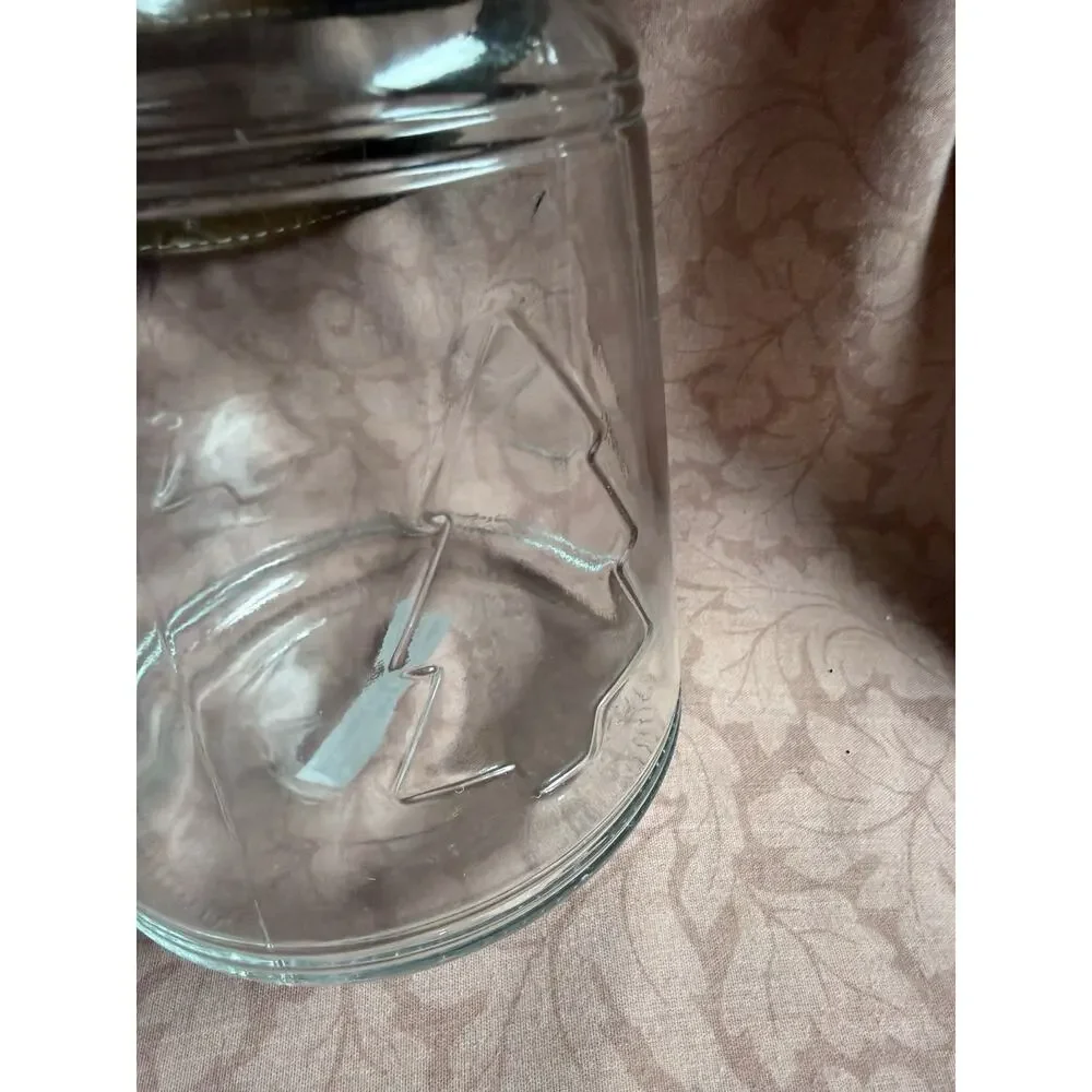 Glass Lantern with Embossed Tree Faux Leather Handle Christmas/ Winter Decor